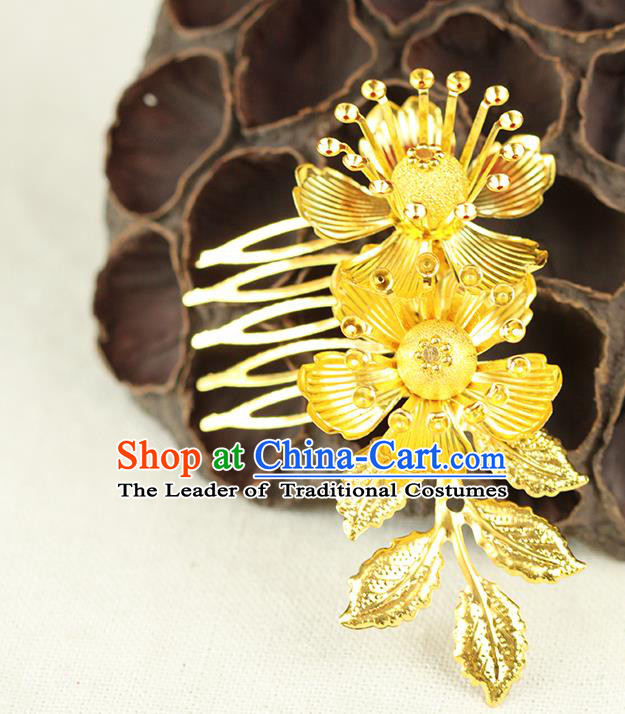 Chinese Ancient Style Hair Jewelry Accessories Wedding Princess Flowers Hair Stick, Hanfu Xiuhe Suits Bride Handmade Hairpins for Women