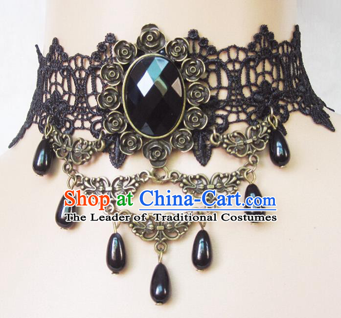 Traditional Chinese Accessories Black Lace Necklace for Women