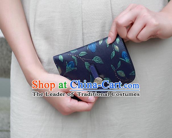 Traditional Handmade Asian Chinese Element Knurling Folding Wallet National Handbag Purse for Women