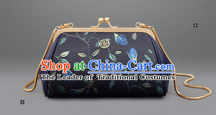 Traditional Handmade Asian Chinese Element Embroidered Clutch Chain Bags National Evening Dress Handbag for Women