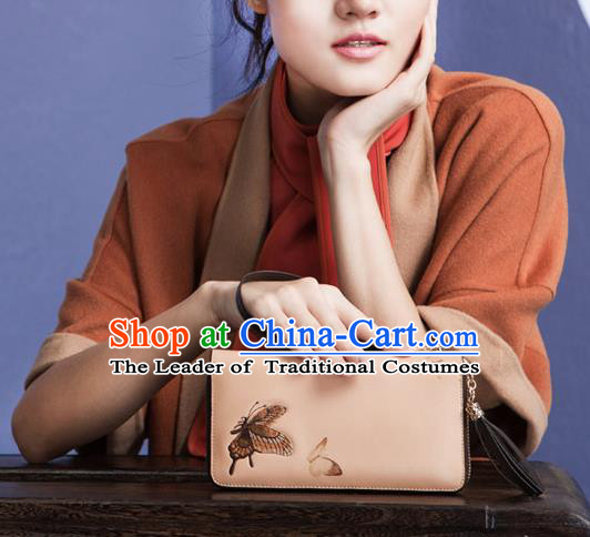 Traditional Handmade Asian Chinese Element Embroidery Butterfly Wallet National Handbag Purse for Women