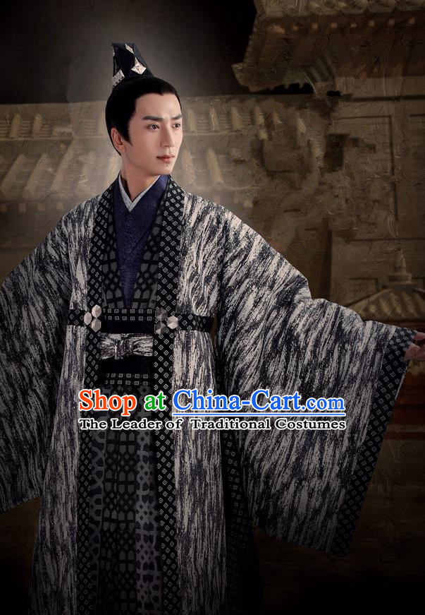 Asian Chinese Traditional Ancient Prince Costume, Lost Love In Times China Northern and Southern Dynasties Nobility Robe Clothing