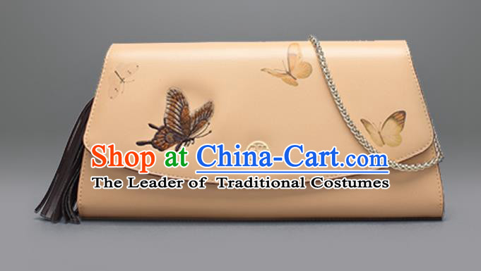 Traditional Handmade Asian Chinese Element Embroidery Butterfly Wallet National Handbag Purse for Women
