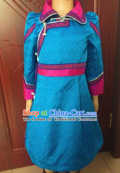 Traditional Chinese Mongol Nationality Dance Costume Handmade Mongolian Robe, China Mongolian Minority Nationality Dress for Women