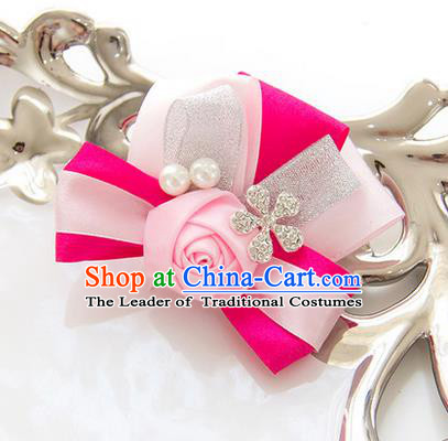 Top Grade Classical Wedding Pearl Pink Silk Flowers,Groom Emulational Corsage Groomsman Crystal Brooch Flowers for Women