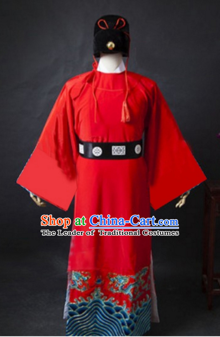 Ancient Zhan Zhao Costumes and Hat Complete Set