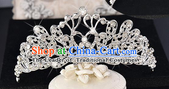 Top Grade Handmade Chinese Classical Hair Accessories Baroque Style Crystal Swan Princess Royal Crown, Hair Sticks Hair Jewellery Hair Clasp for Women