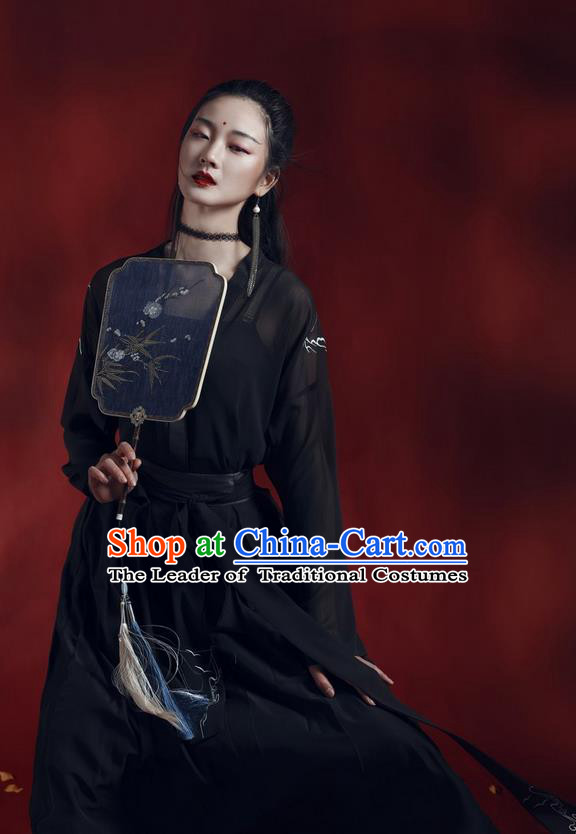 Traditional Ancient Chinese Costume Ming Dynasty Young Lady Embroidery Blouse and Dress, Elegant Hanfu Clothing Chinese Palace Princess Costume for Women