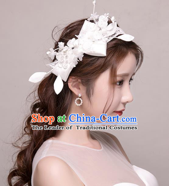 Top Grade Handmade Chinese Classical Hair Accessories Princess Wedding Bowknot Hair Clasp Headband Bride Headwear for Women