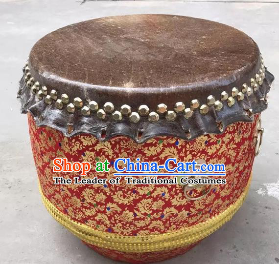 Dragon Dance Lion Dance Red Drum Cowhide Drum Cart Musical Instrument Tupan Complete Set