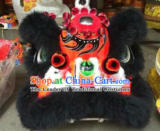 World Lion Dance Competition Black Fur Lion Head Lion Dance Costumes for Adult