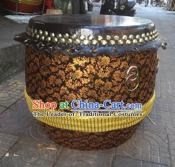 Dragon Dance Lion Dance Golden Drum Cowhide Drum Cart Musical Instrument Tupan Complete Set