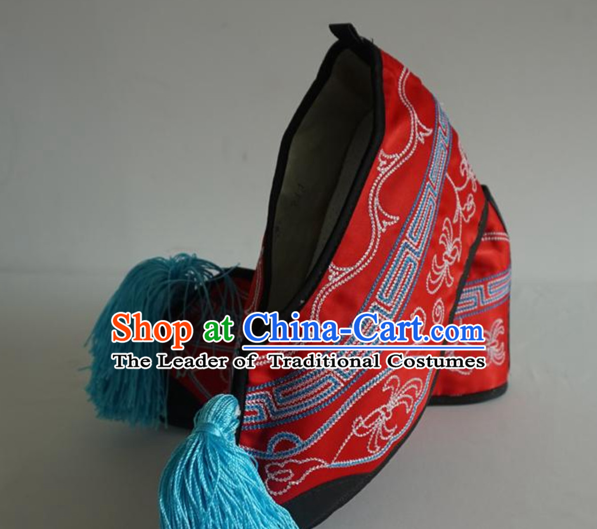 Chinese Classical Beijing Opera Peking Opera Lady Embroidered Boots Shoes