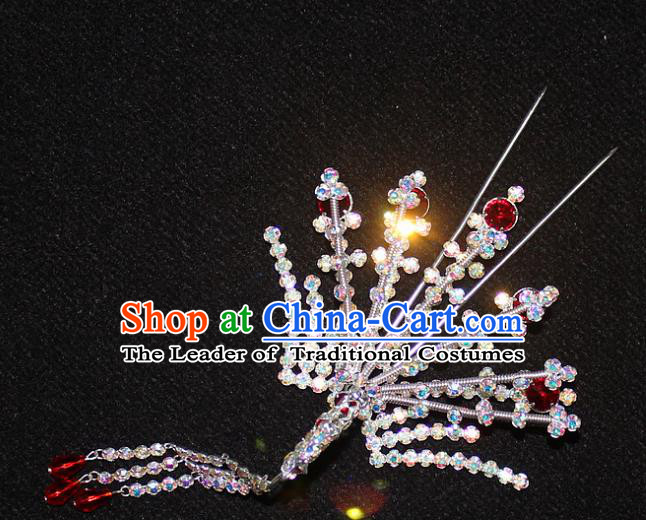 Traditional China Beijing Opera Young Lady Hair Accessories Phoenix Step Shake, Ancient Chinese Peking Opera Hua Tan Headwear Diva Hairpins