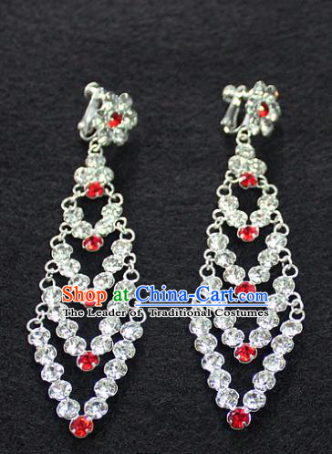 Traditional China Beijing Opera Young Lady Hair Accessories Tassel Earrings, Ancient Chinese Peking Opera Hua Tan Diva Eardrop