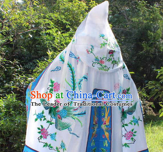 Traditional China Beijing Opera Young Lady Costume Diva Embroidered Cloak, Ancient Chinese Peking Opera Hua Tan Embroidery Cape Clothing