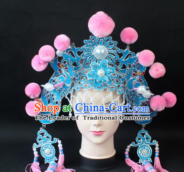 Traditional China Beijing Opera Lang Scholar Niche Hat, Ancient Chinese Peking Opera Eunuch Pink Venonat Cap Headwear Prime Minister Hat