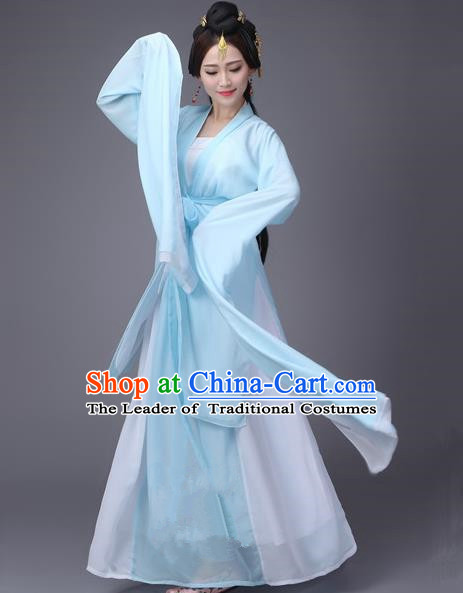 Traditional Ancient Chinese Princess Dance Costume, Elegant Hanfu Clothing Chinese Water Sleeve Dance Dress Clothing for Women