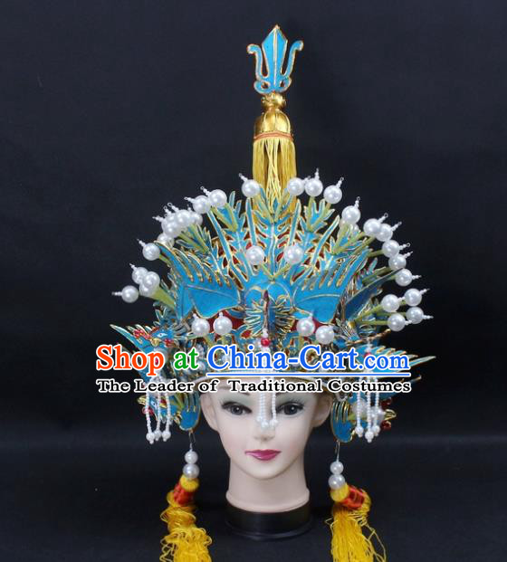 Traditional China Beijing Opera Young Lady Hair Accessories Empress Phoenix Coronet, Ancient Chinese Peking Opera Hua Tan Headwear Diva Hat