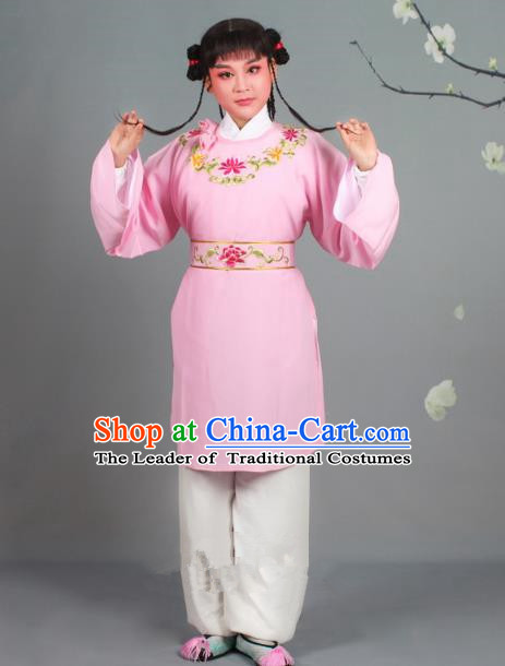 Traditional China Beijing Opera Livehand Costume Scholar Embroidered Pink Robe, Ancient Chinese Peking Opera Book Boy Embroidery Clothing