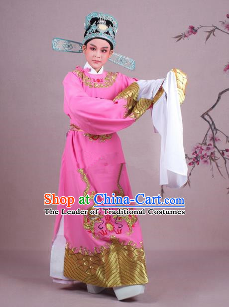 Traditional China Beijing Opera Niche Costume Gifted Scholar Embroidered Robe and Hat Ancient Chinese Peking Opera Embroidery Clothing