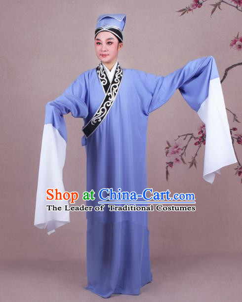 Traditional China Beijing Opera Niche Costume Gifted Scholar Embroidered Robe and Hat Ancient Chinese Peking Opera Embroidery Clothing