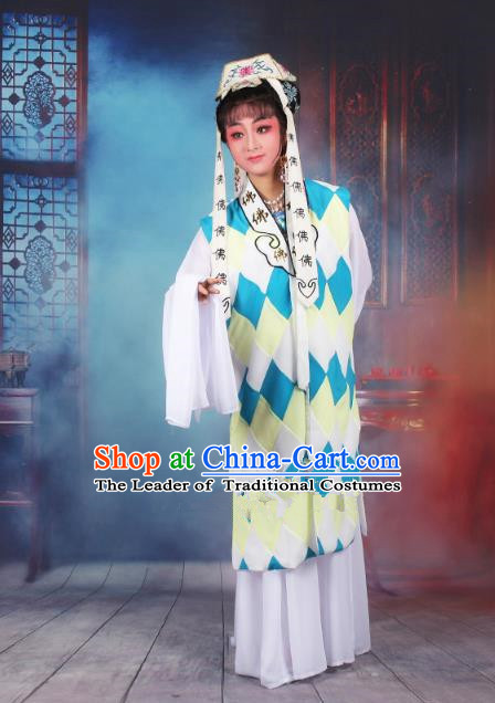 Traditional China Beijing Opera Taoist Nun Costume Woman Dress, Ancient Chinese Peking Opera Buddhist Clothing