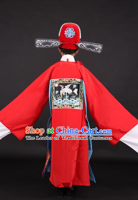 Traditional China Beijing Opera Niche Costume Gifted Scholar Embroidered Robe and Hat Ancient Chinese Peking Opera Embroidery Clothing