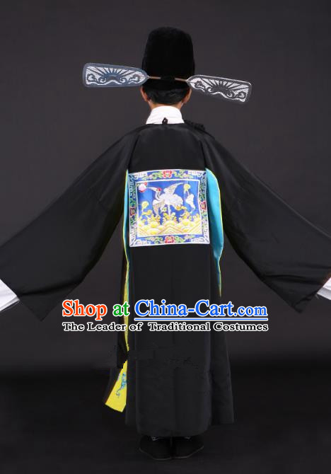 Traditional China Beijing Opera Niche Costume Gifted Scholar Embroidered Robe and Hat Ancient Chinese Peking Opera Embroidery Clothing