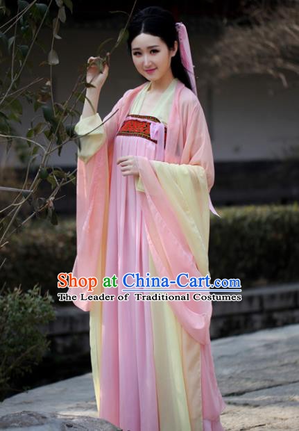 Traditional Chinese Ancient Palace Lady Costume, Elegant Hanfu Chinese Tang Dynasty Imperial Princess Dress Clothing
