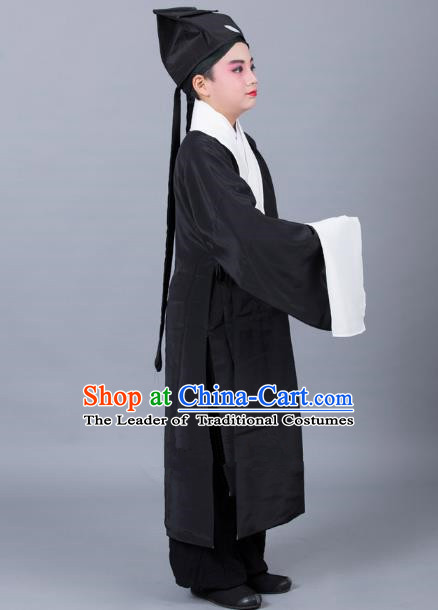 Traditional China Beijing Opera Niche Costume Gifted Scholar Embroidered Robe and Hat Ancient Chinese Peking Opera Embroidery Clothing