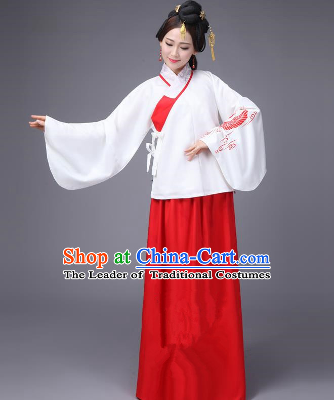 Traditional Ancient Chinese Fairy Dress Palace Lady Sleeve Placket Wedding Costume, Elegant Hanfu Chinese Ming Dynasty Imperial Princess Embroidered Clothing for Women