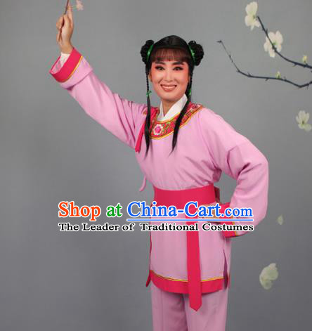 Top Grade Professional Beijing Opera Livehand Pink Costume, Traditional Ancient Chinese Peking Opera Lad Boy Book Clothing