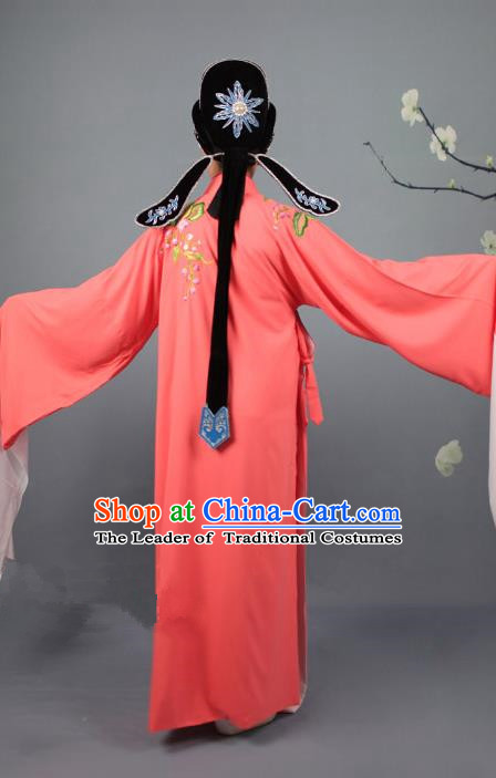 Traditional China Beijing Opera Niche Costume Gifted Scholar Embroidered Robe and Hat Ancient Chinese Peking Opera Embroidery Clothing