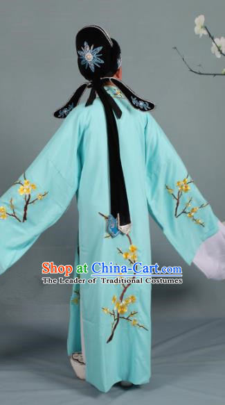 Traditional China Beijing Opera Niche Costume Gifted Scholar Embroidered Robe and Hat Ancient Chinese Peking Opera Embroidery Clothing