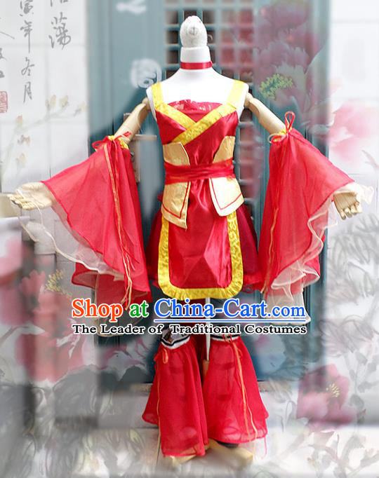 Traditional Chinese Tang Dynasty Swordswoman Costume, China Ancient Elegant Hanfu Heroine Dress Clothing