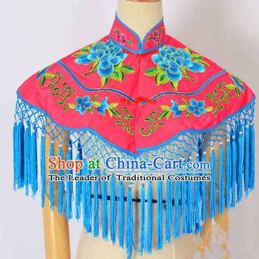 Traditional Handmade Chinese Classical Peking Opera Young Lady Embroidery Peony Cloud Shoulder, China Beijing Opera Maidservants Diva Rosy Shawl