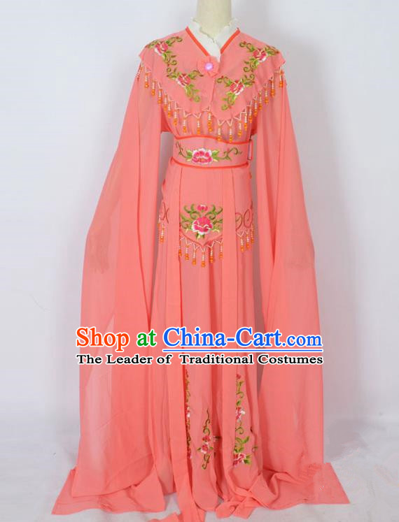 Traditional Chinese Professional Peking Opera Young Lady Costume Watermelon Red Embroidery Dress, China Beijing Opera Diva Hua Tan Embroidered Clothing