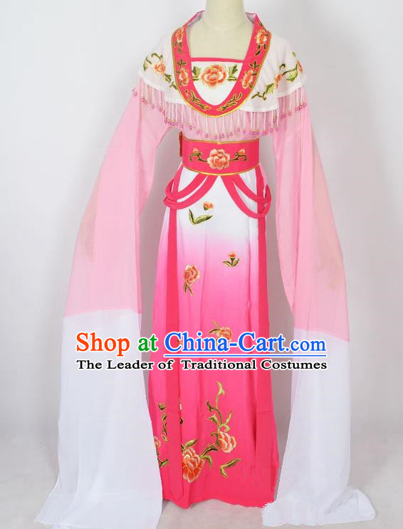 Traditional Chinese Professional Peking Opera Young Lady Princess Costume Pink Embroidery Dress, China Beijing Opera Diva Hua Tan Embroidered Clothing
