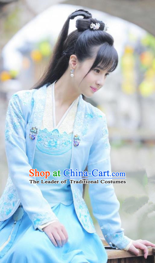 Traditional Chinese Tang Dynasty Young Lady Costume and Headpiece Complete Set, China Ancient Aristocratic Girls Hanfu Dress Clothing for Women
