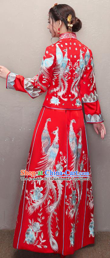 Traditional Chinese Wedding Costumes Traditional Xiuhe Suits Wedding Bride Dress Ancient Chinese bridal hair Accessory Headwear