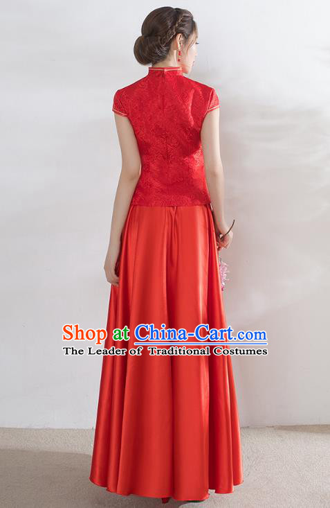 Traditional Chinese Wedding Costumes Traditional Xiuhe Suits Wedding Bride Dress Ancient Chinese bridal hair Accessory Headwear