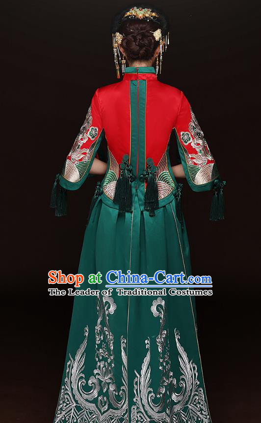 Traditional Chinese Wedding Costumes Traditional Xiuhe Suits Wedding Bride Dress Ancient Chinese bridal hair Accessory Headwear