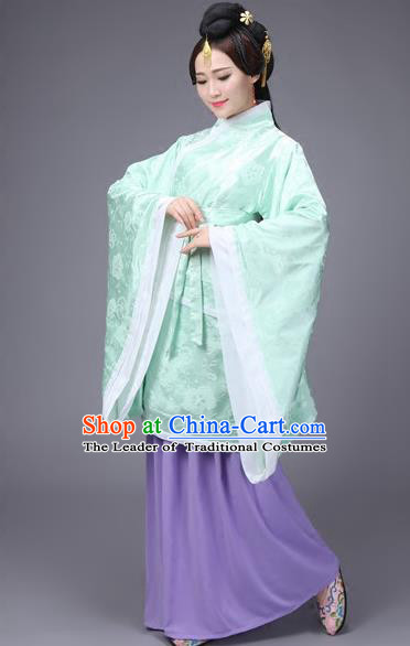 Traditional Ancient Chinese Imperial Consort Fairy Costume Curve Bottom, Elegant Hanfu Clothing Chinese Han Dynasty Imperial Concubine Embroidered Dress for Women