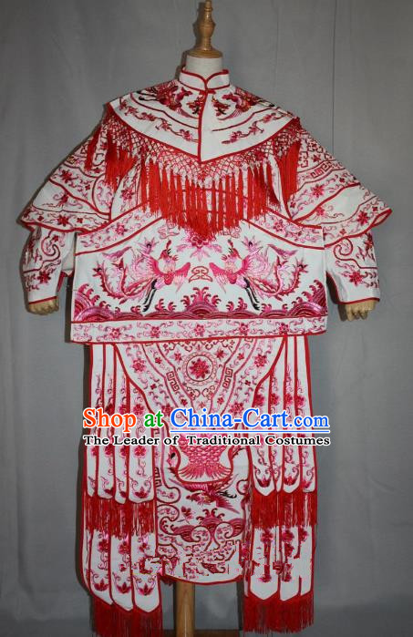 Traditional Beijing Opera Swordplay Embroidered Costume Female General Dress, Ancient Chinese Peking Opera Blues Embroidery Clothing