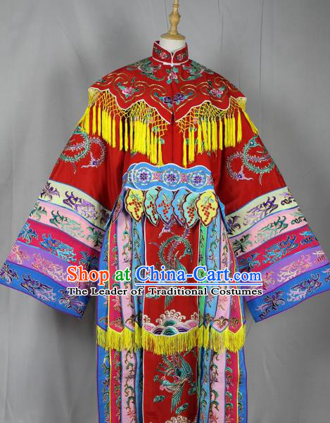 Top Grade Professional Beijing Opera Imperial Concubine Costume Hua Tan Embroidered Dress, Traditional Ancient Chinese Peking Opera Diva Embroidery Clothing