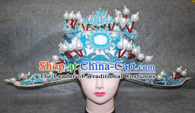 Traditional Handmade Chinese Ancient Classical Hair Accessories Peking Opera Niche Hat, China Beijing Opera Lang Scholar Headwear