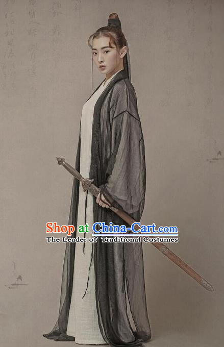 Traditional Ancient Chinese Swordswoman Costume, Elegant Hanfu Clothing Chinese Han Dynasty Chivalrous Women Dress