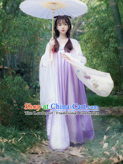 Traditional Ancient Chinese Hanfu Palace Lady Slip Skirt Costume, Elegant Hanfu Clothing Chinese Han Dynasty Princess Dress for Women