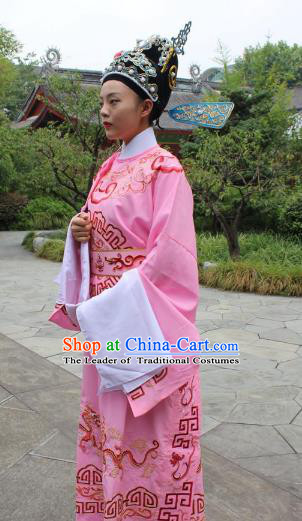 Traditional China Beijing Opera Costume Gifted Scholar Embroidered Robe and Hat Ancient Chinese Peking Opera Embroidery Clothing